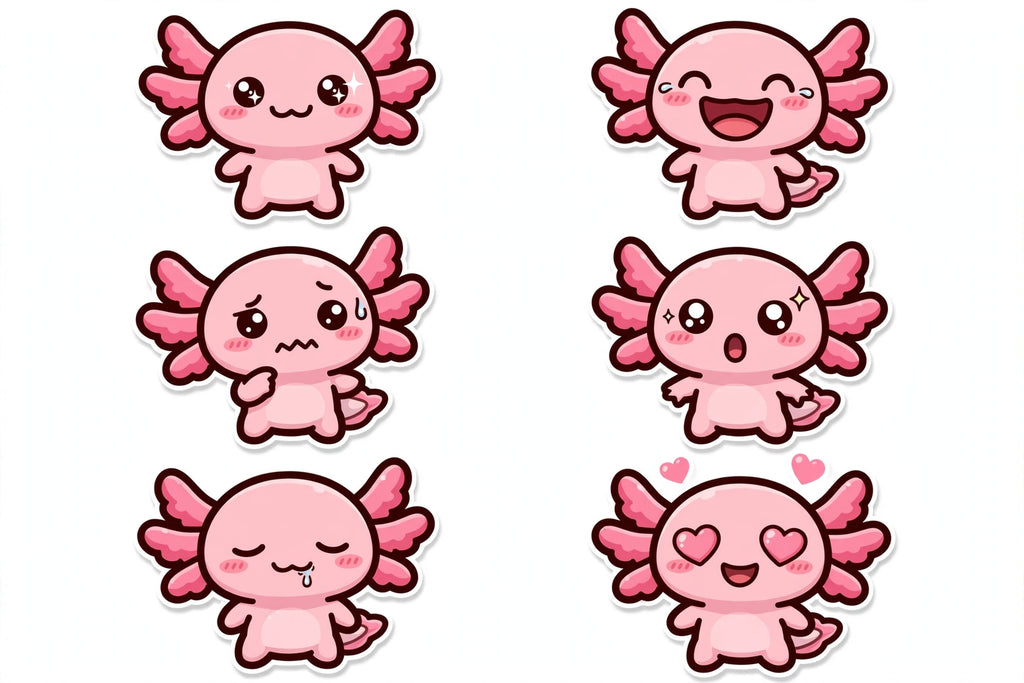 Axolotl emote sheet (6 expressions)