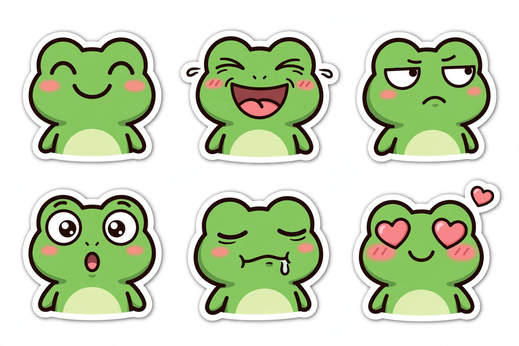 Frog emote sheet (6 expressions)