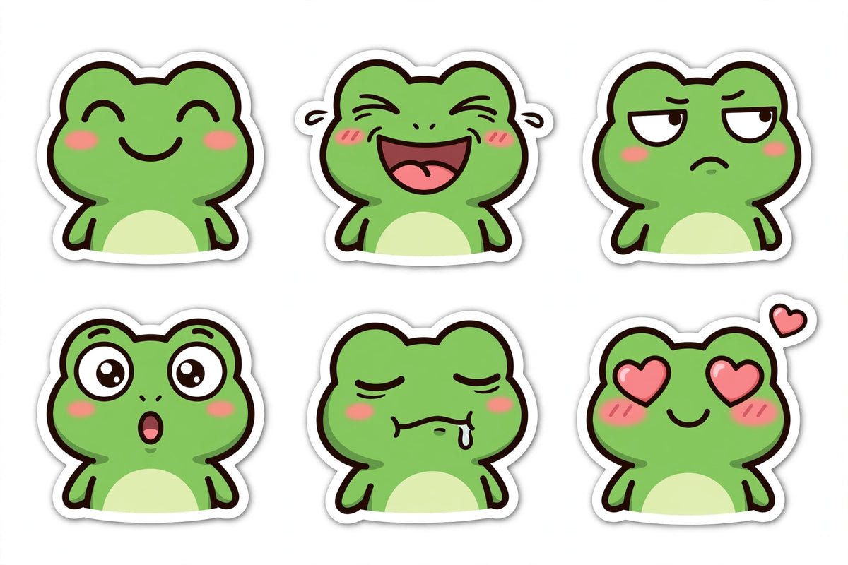 Frog emote sheet (6 expressions)