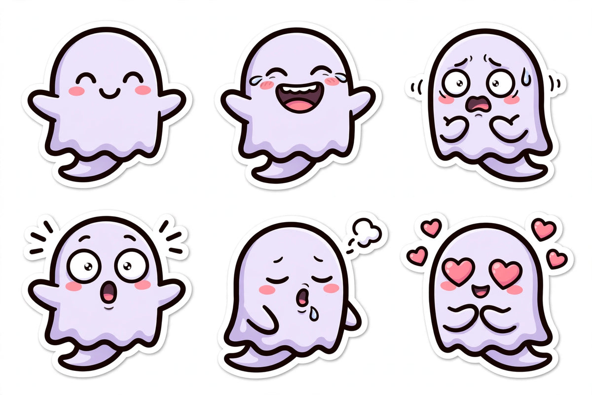 Ghost emote sheet (6 expressions)