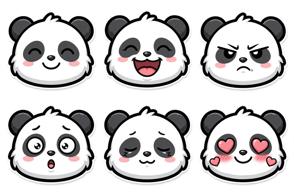 Panda emote sheet (6 expressions)