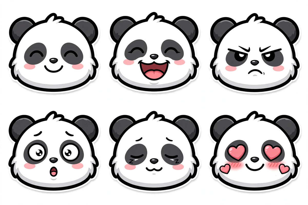 Panda emote sheet (6 expressions)