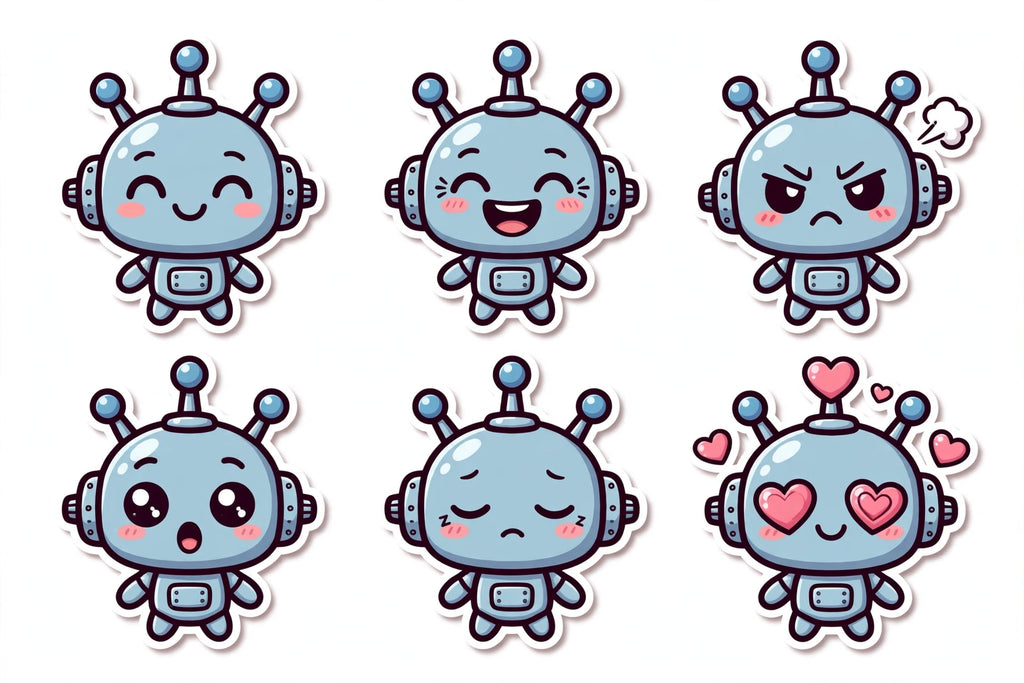 Robot emote sheet (6 expressions)