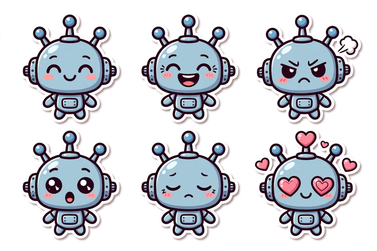 Robot emote sheet (6 expressions)
