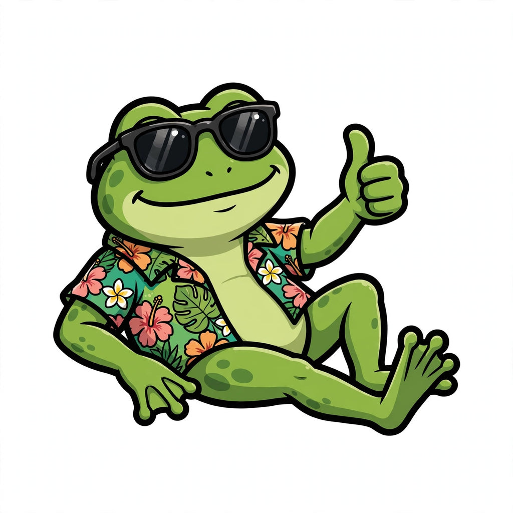 Chill frog mascot — sample design