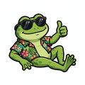 Chill frog mascot — sample design