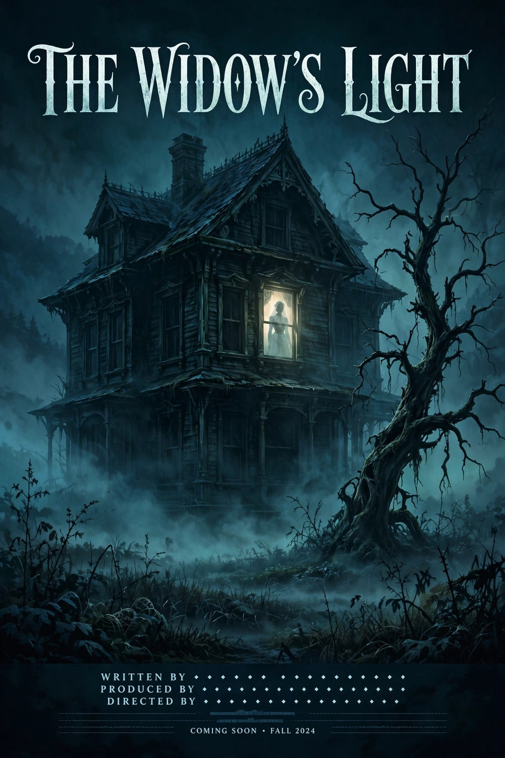 The Widow's Light horror poster — sample design