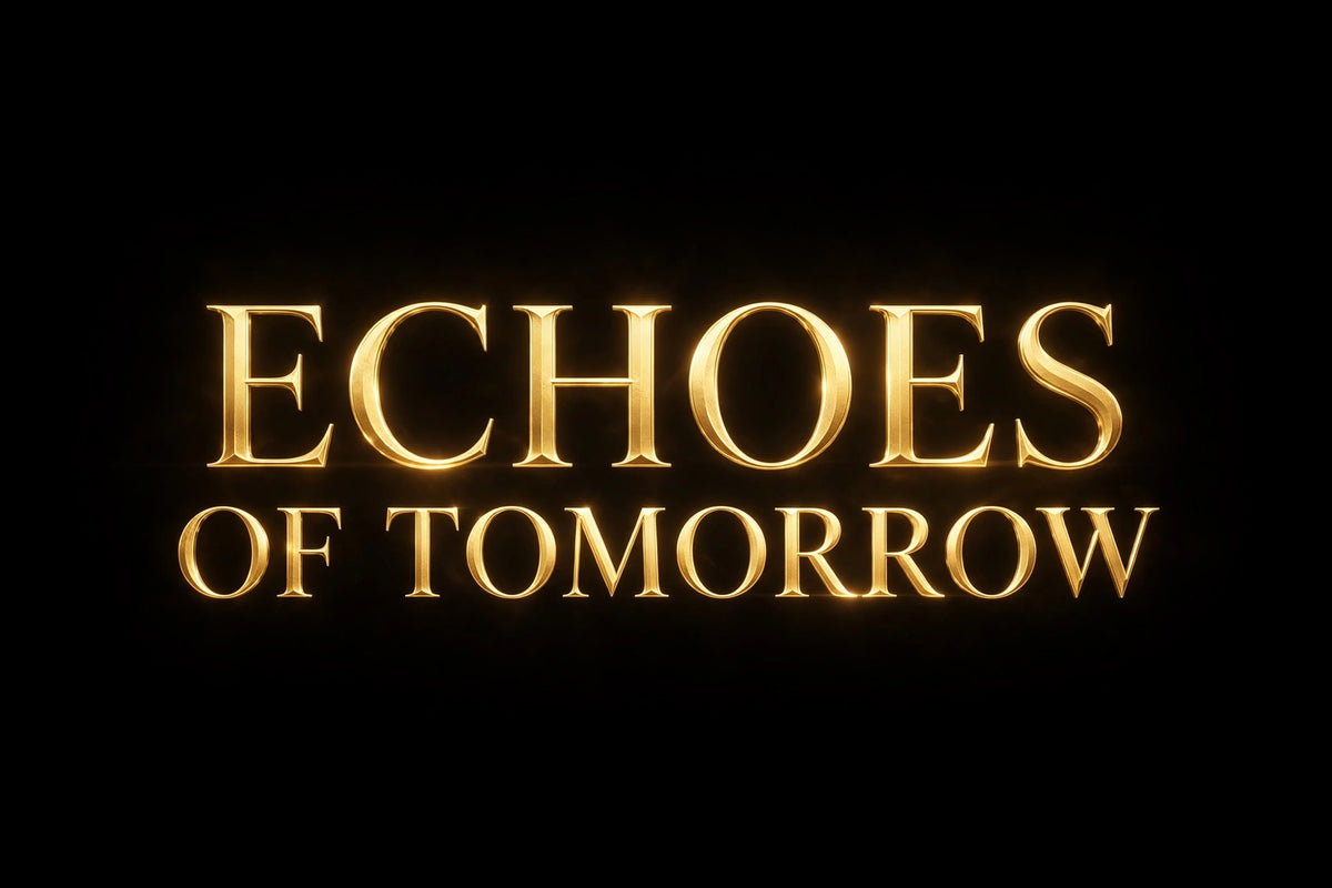 Echoes of Tomorrow title treatment — sample design
